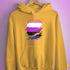 Genderfluid Pride Flag Ripped Reveal Hoodie - Mustard
